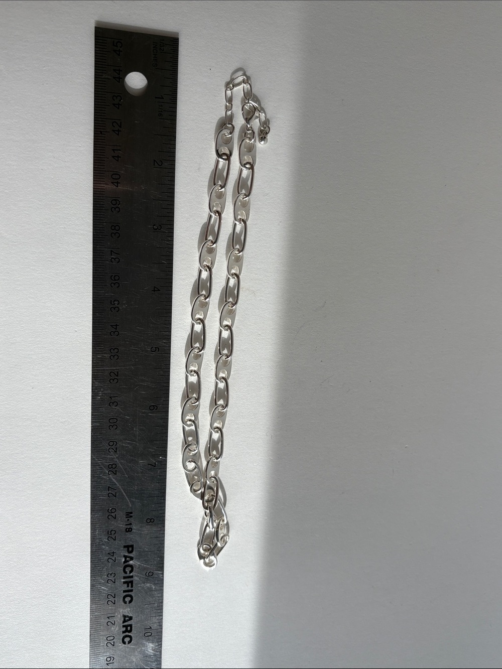 Silver Link Chain Necklace Polished Women Jewelry - Picture 4 of 4